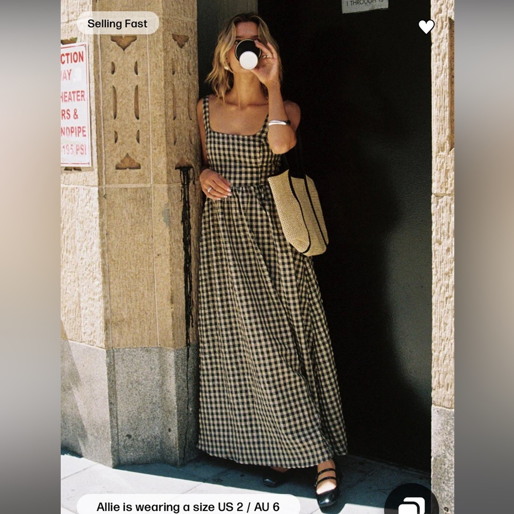 Cartmel Check Maxi Dress Black / Cream Princess Polly